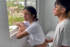 I Take of My Little Stepsister Looking Out the Window to Give Her the Fuck of...